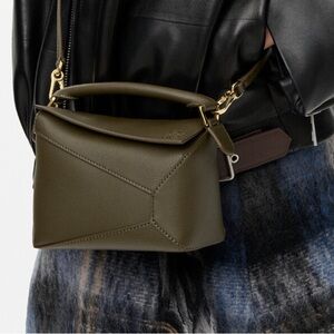 Mini Puzzle Edge bag in green